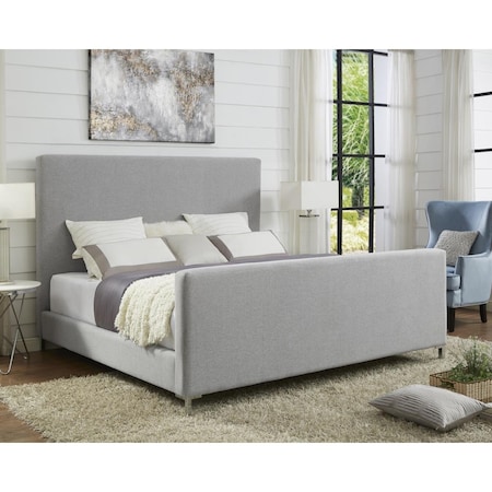 Posh Living Posh Living Alex Linen Upholstered Platform Bed King Size - Grey BD33-03GRK-UE